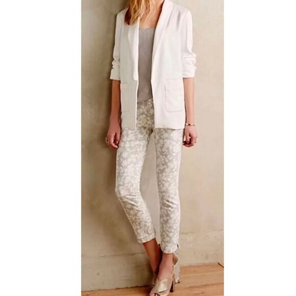 Anthropologie Pilcro | Floral "Stet" Cropped Ankle Jeans | Size 28 - Picture 2 of 14